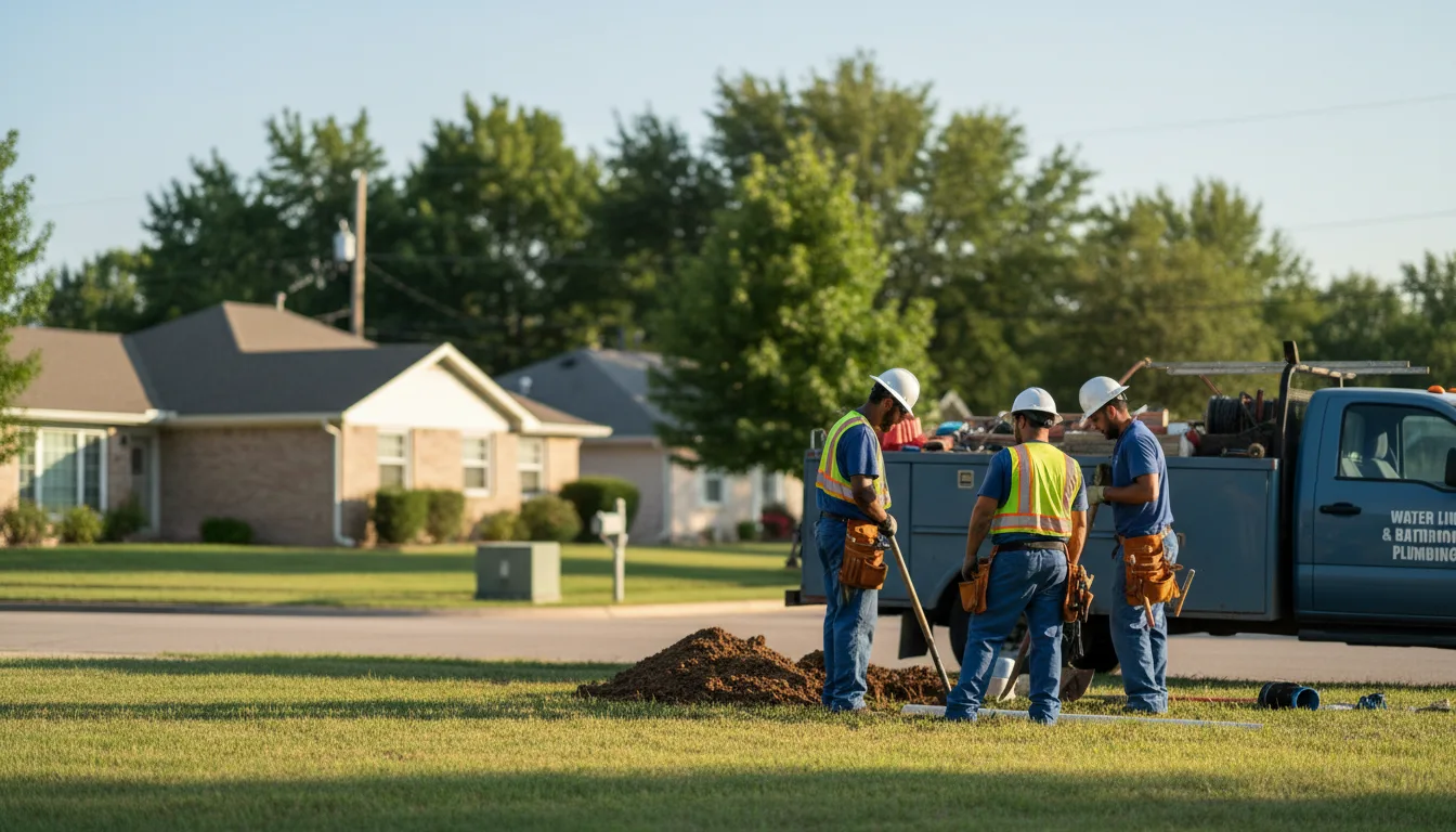 Residential water line and bathroom plumbing service in Benavides, TX